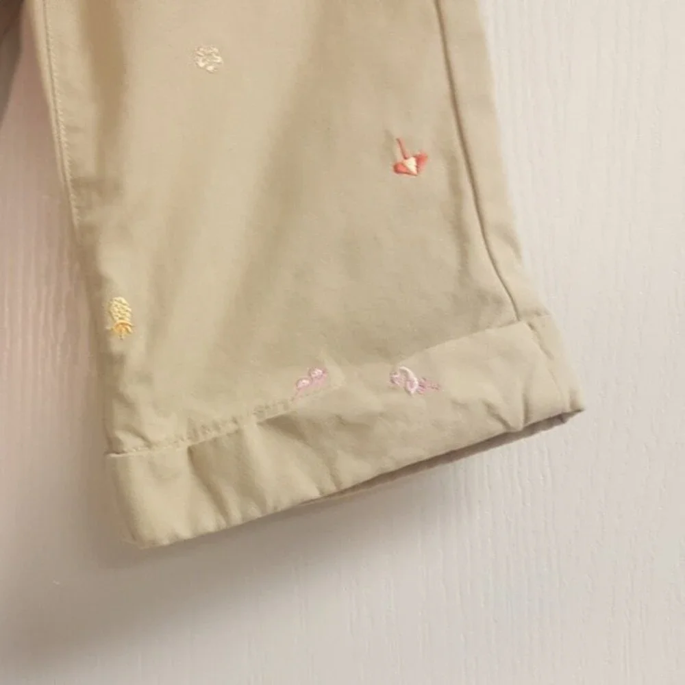 Carter's Khaki Capri Pant Flamingos Pineapple